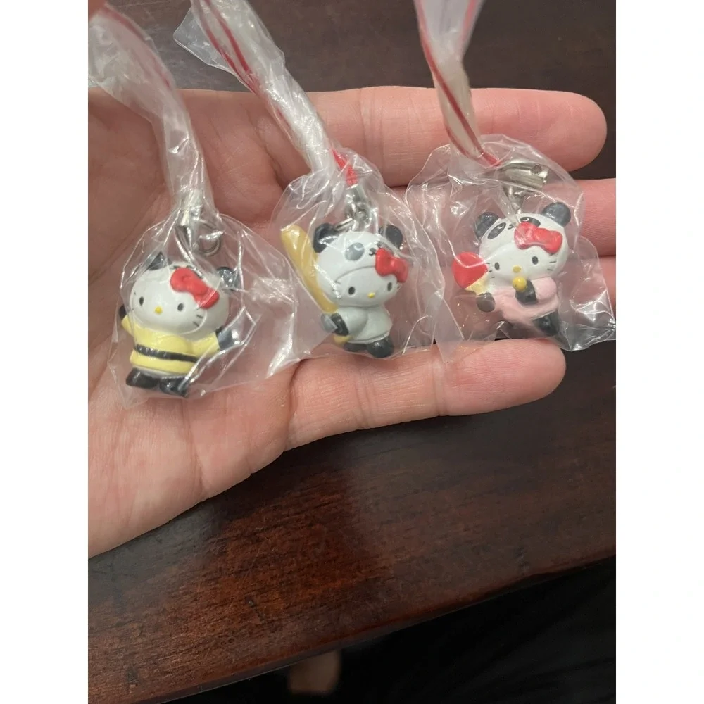 Vintage Sanrio x Bandai Hello Kitty Panda Sport Kitty Strap Set of 6 Gachapon